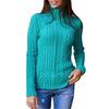 Damen Langarm Pullover mit Stehkragen Strickpullover Tops Bluse