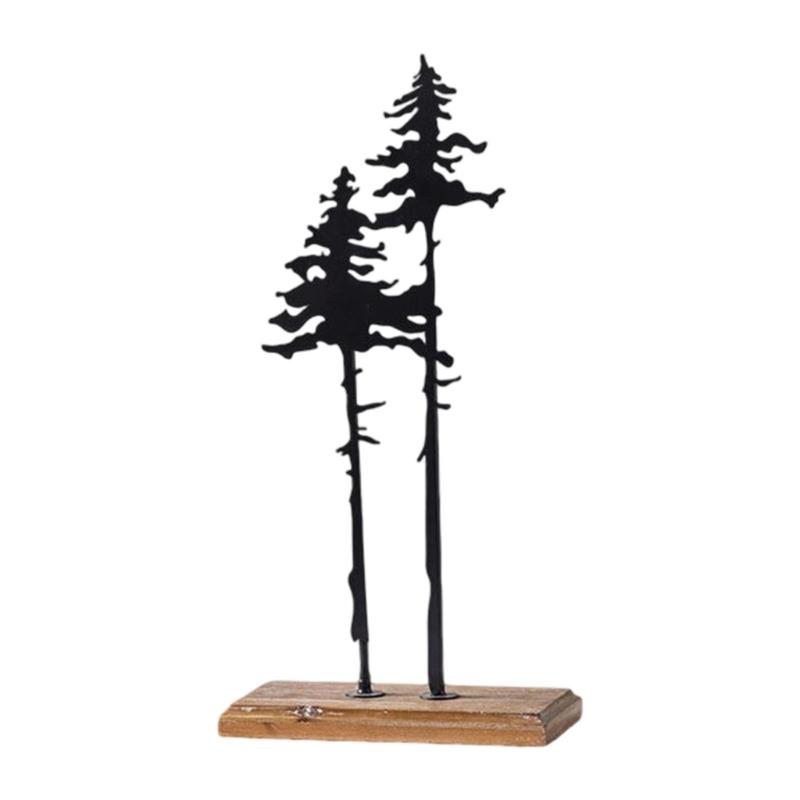 Iron And Wood Christmas Forest Sculpture Festival Seasonal Party Decoration Desktop Ornament
