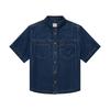 HAZZYS Women's PHIZ Series Short-Sleeve Loose Denim Shirt