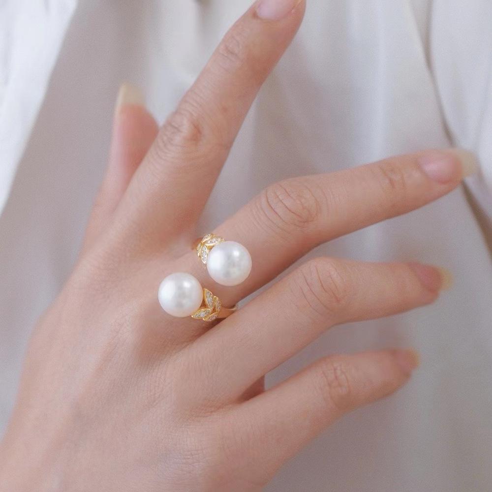 Sterling Silver S925 Double Pearl Ring Setting for 8-10mm Pearls - DIY Jewelry