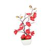 Artificial Plum Blossom Bonsai Pot Desktop Faux Potted Plant for Home