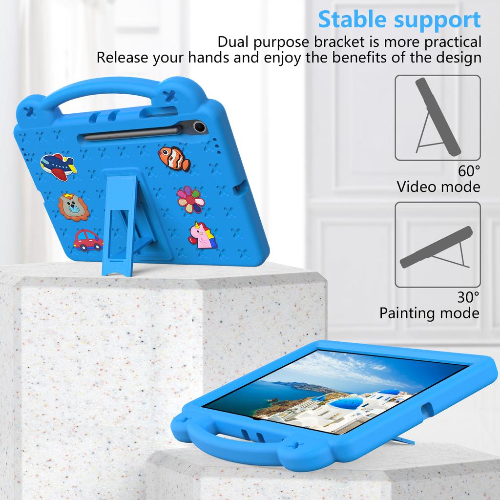 EVA Kickstand Case For Samsung Galaxy Tab S10 FE Plus 2025 13.1 inch SM-X620 X626 Kids Funda DIY Cover With Portable Hand Holder