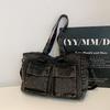 Denim Tote Bag for Women – Vintage Bag with Front Pockets & Adjustable Shoulder Strap – Perfect for Casual & Daily Use