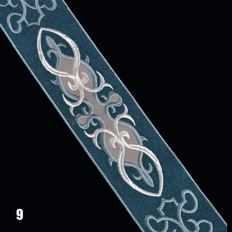 1Meter Vintage Totem Embroidered Jacquard Ribbon Braid Trim Woven Lace Fabric Diy Cushion Curtain Garment Hanfu Belt Accessory