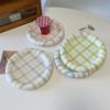 Ceramic Plates Household 6~8 Inch Grid High Aesthetic Dining Tableware Korean New Creative Personalized Cake Desssert Dish