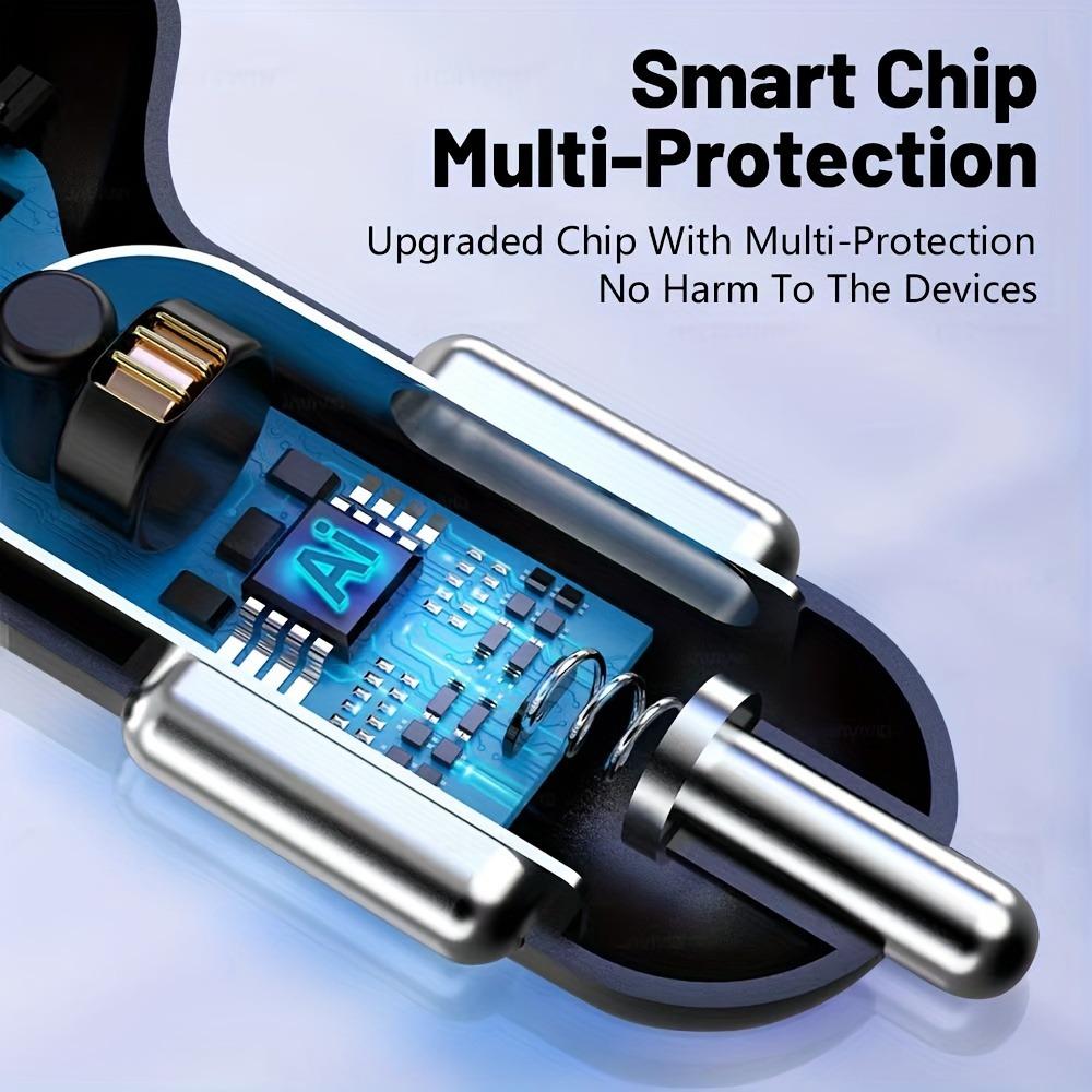 6-Port Fast Car Charger, 120W Multi USB Charger with 2 PD & 4 USB Ports, QC3.0 Super Fast Charging for Mobile Phones, Tablets