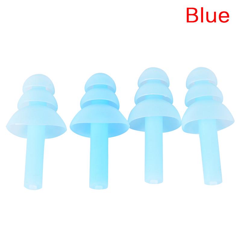 

4Pcs For Study Sleep Silicone Ear Plugs Anti Noise Snore Earplugs Comfortable синий