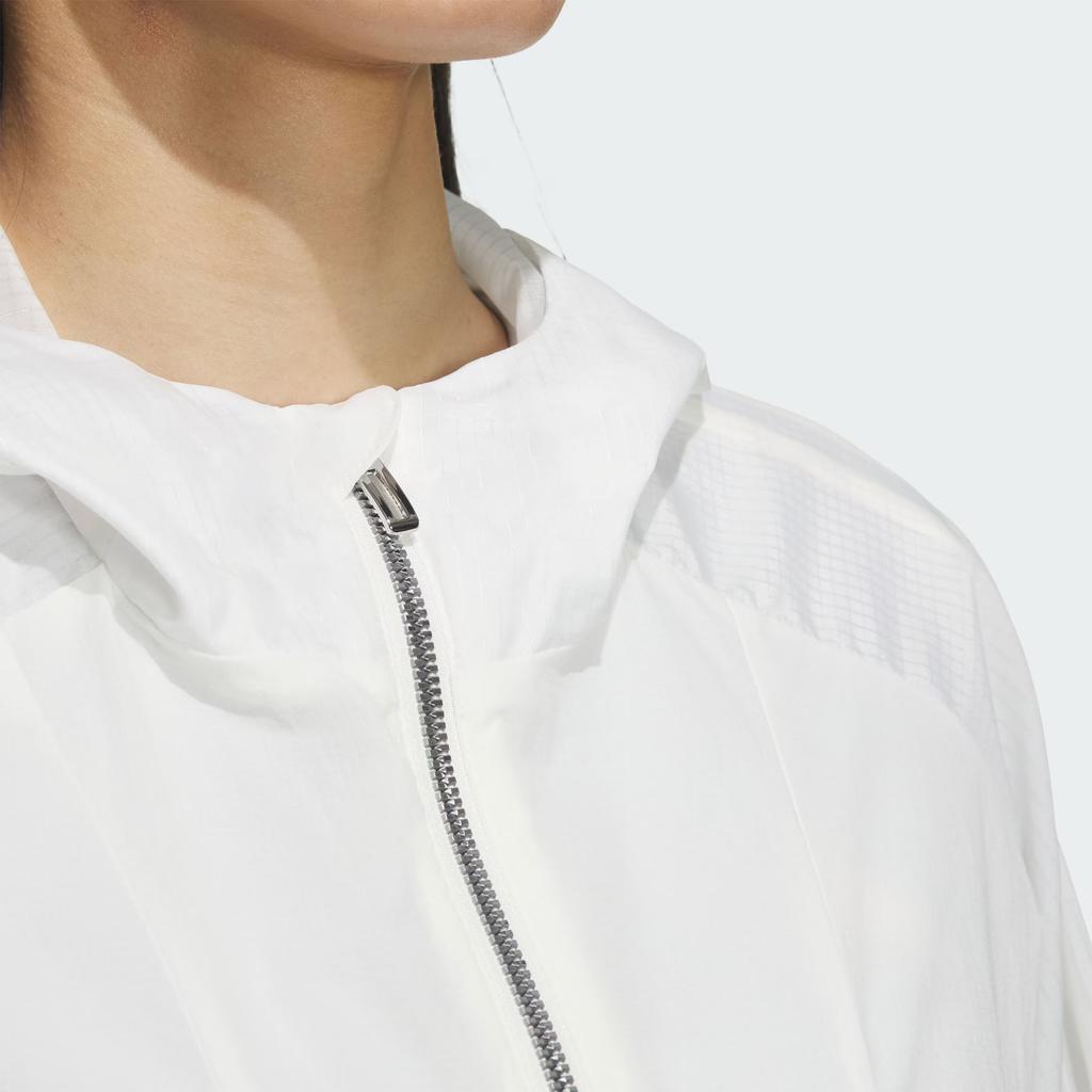 New Adidas MODERN TECH WOVEN Jacket Women's Jade White/Metallic Silver JZ1682