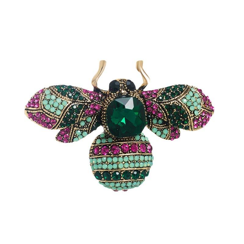 Vintage Full Diamond Insect Corsage Temperament Elegant Bee Brooch Cute Personality Accessories