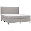 3131449 vidaXL Lit à sommier tapissier avec matelas Gris clair 180x200cm Tissu