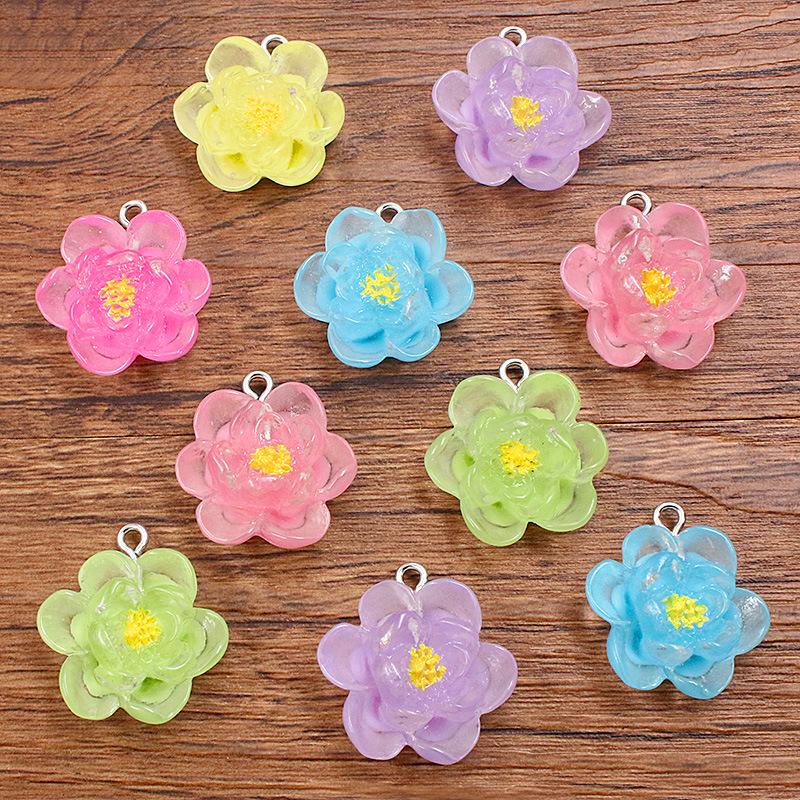 10pcs 22X23mm DIY Resin Accessories Five-petal Flower Pendant Accessories