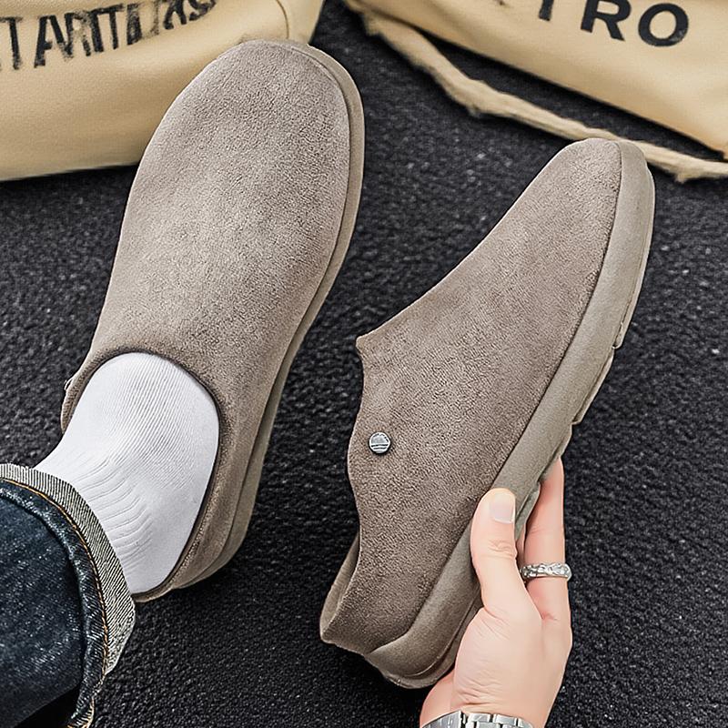 Men’s Summer Sandals Slipper Clogs Backless Mules Khaki Casual Shoes for Students Over Sized