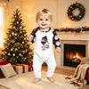 Matching Family Christmas Print Long Sleeve Round Neck Set for Parents and Kids
