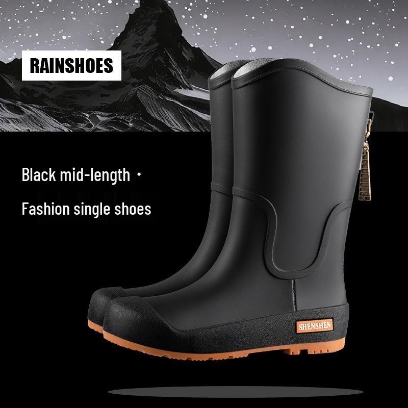 Korean Style Women's Fashion Waterproof Rain Boots - High Anti-Slip, Long Tube Outdoor Rubber Shoes
