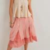Women Y2k Lace Floral Bloomers Pants Silk Satin Patchwork Ruffles Coquette Half Slip Midi Pants Streetwear