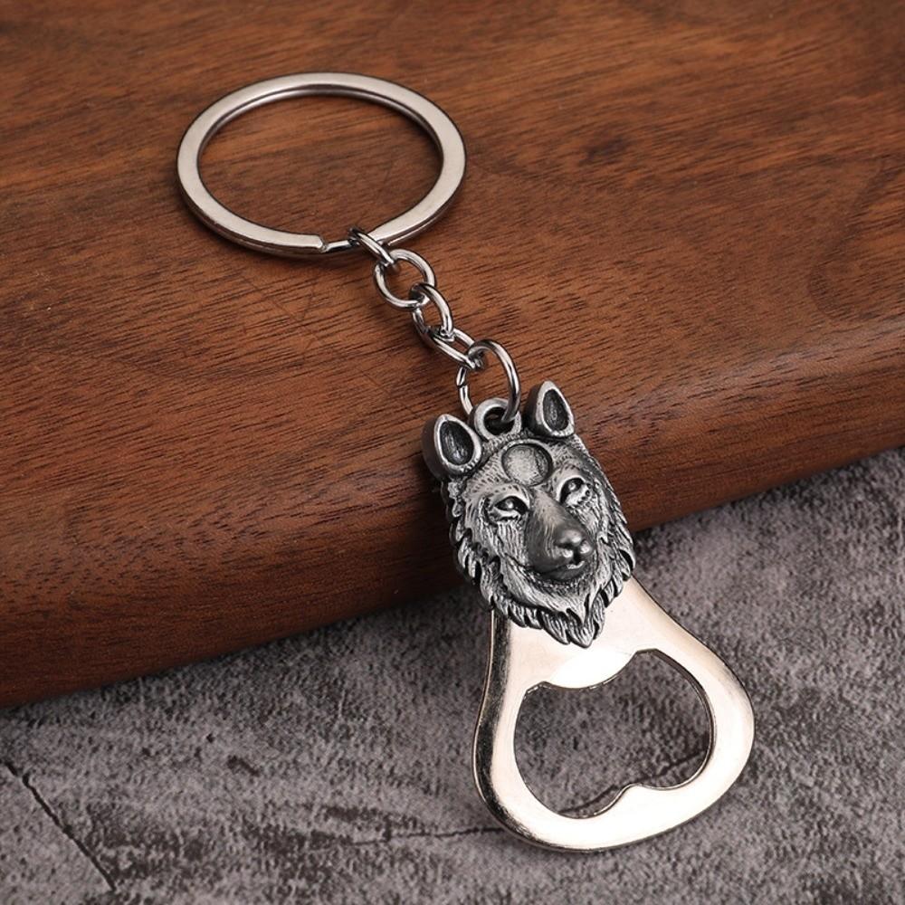 3PCS Zinc Alloy Beer Opener Keyring Embossed Animal Keyring Bottle Opener Keychain Bar Party