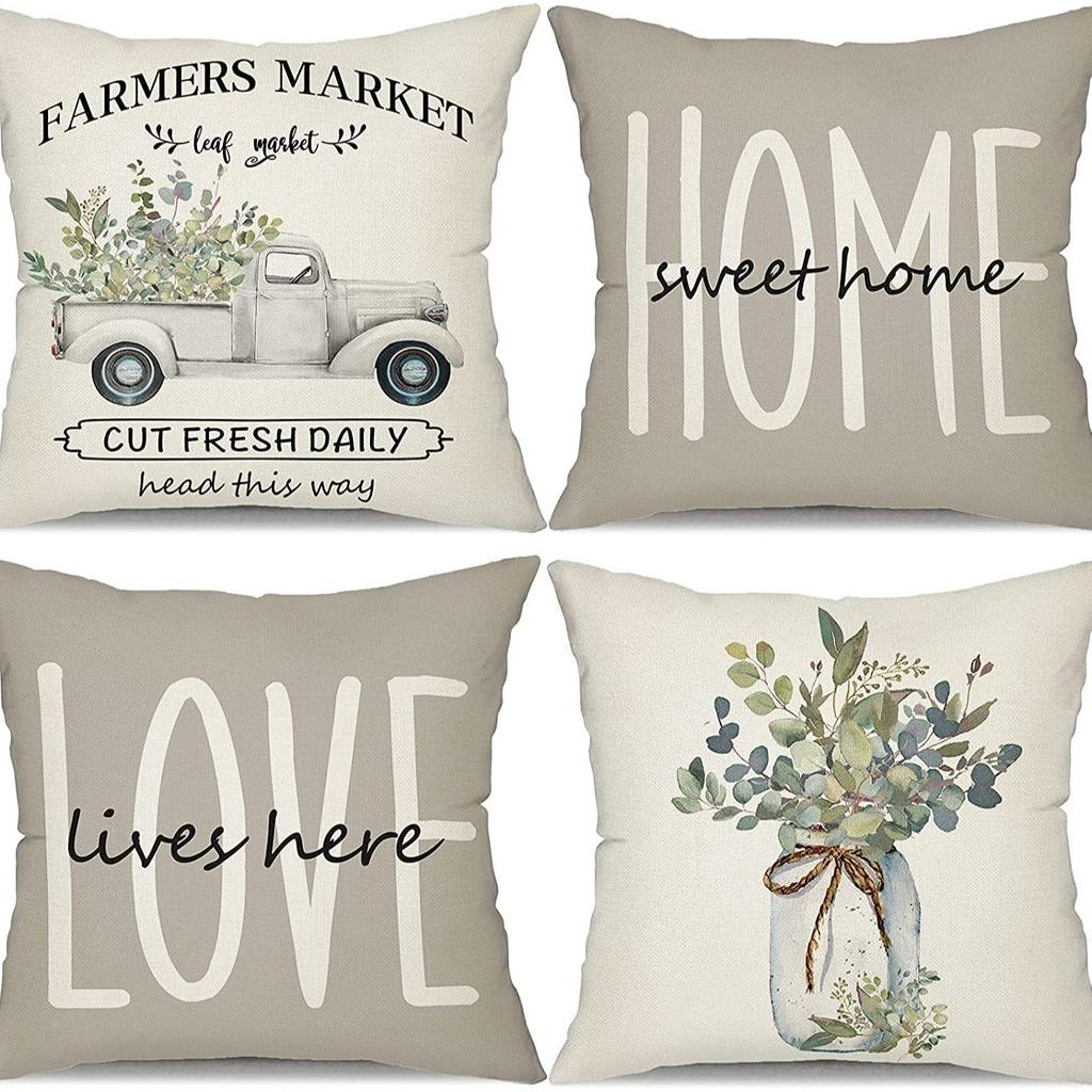 Flax Popular Pillowcase Nordic Home Decoration Pillow Office Car Cushions