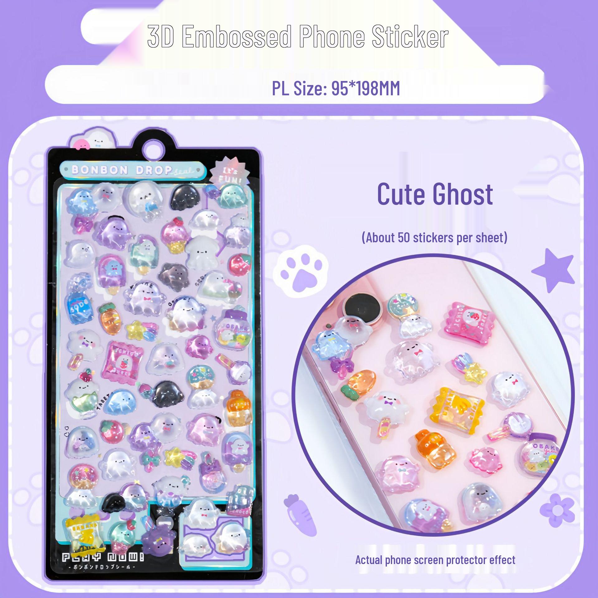 Children s 3D Cartoon Puffy Crystal Diamond Stickers - Cute Embossed Decor for Girls