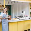 Kommerzielle Automatische Donut-Maschine, 4 Reihen Donut-Herstellungsausrüstung, 240 Stück/Stunde Elektrischer Hochleistungs-Donut-Maker, Edelstahl-Frittier-Automat