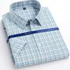 Men's Shirt Short Sleeved Spring Autumn 100% Cotton Shirts Comfortable Breathable Business Casual Stripe Color 38-53