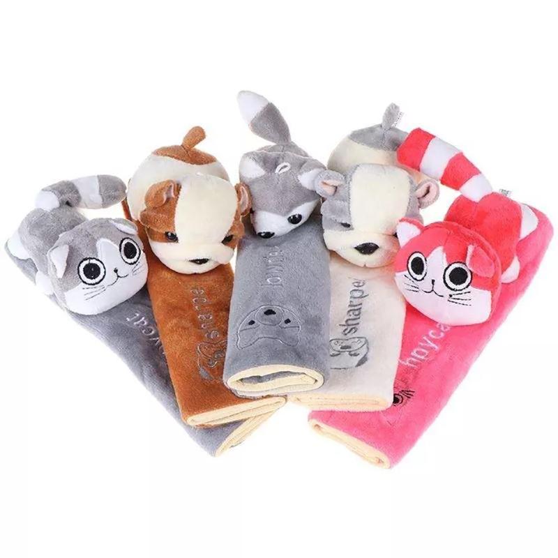 Cartoon Car Seat Belt Cover Universal Auto Seat Belt Shoulder Pad Warm Flannel Interior Seat Cushion Protector Safety Protection