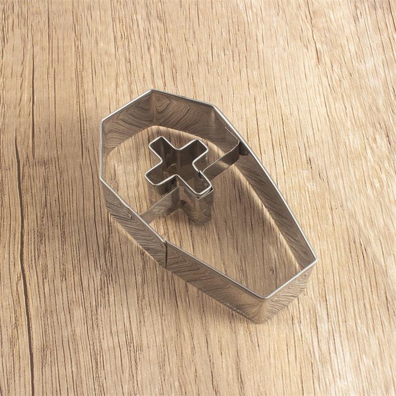 Foremki do ciastek na Halloween Ze stali nierdzewnej Formy do pieczenia Czaszka Dynia Duch Trumna Stempel do ciasta fondant Narzędzia do dekoracji ciast