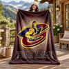 Cleveland Cavaliers Custom Name Flannel Blanket Personalized Soft Warm Plush Throw Blanket Customized Gift for Family Friends