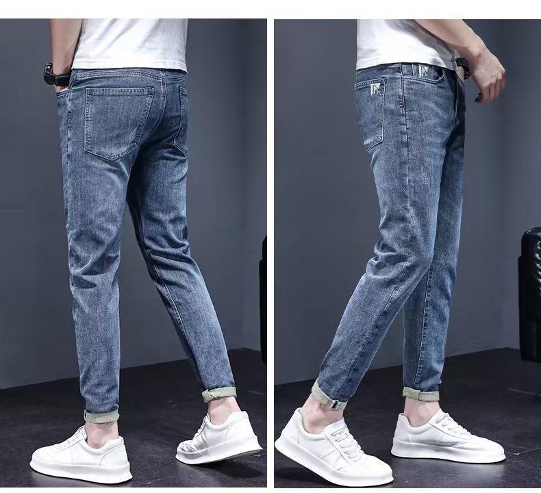

Men s Slim Fit Stretch Jeans – Trendy Nine-Point Casual Pants 32