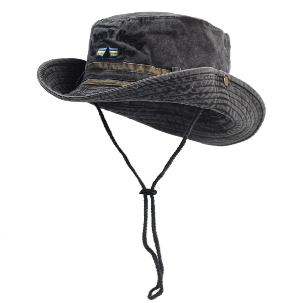 Sunscreen Western Cowboy Hats Windproof Sun Hats Unisex Fisherman Caps Camping