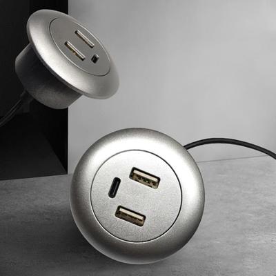 שקע ריהוט ספה משובץ USB Type-C שולחני משובץ מחבר כבל טעינה מהירה נסתר רב תכליתי
