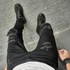 [Petit De Francais] Distressed Skinny Jeans for Men, Rider Jeans, Skinny Denim, Motorcycle Jeans, D-45 (28)