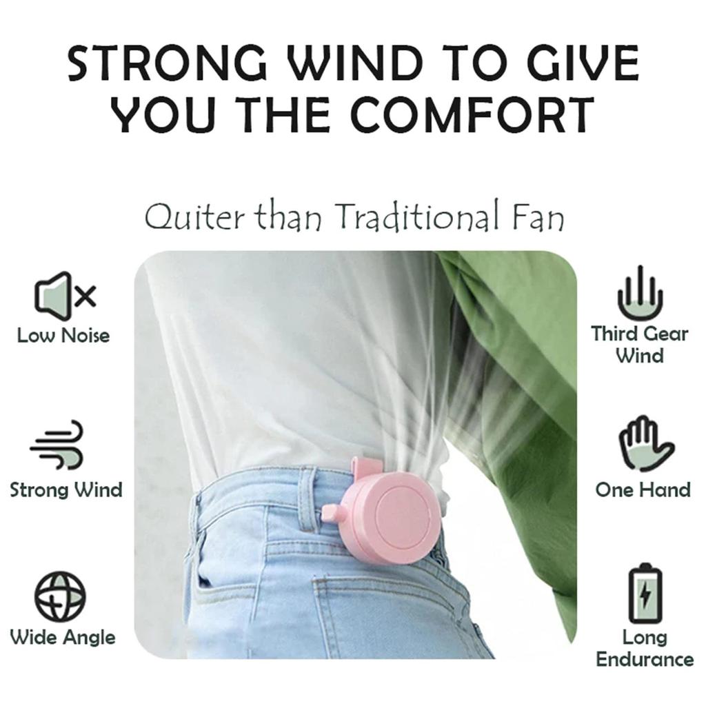 Portable Silent Bladeless Small Electric Fan Clip Hang Belt Mini Summer Outdoor Clip On Fan for Home Office Travel Accessories