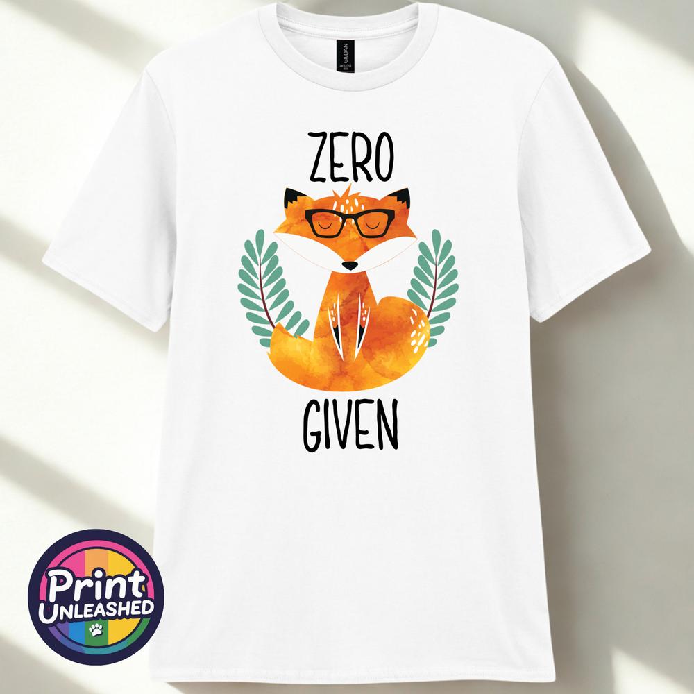Zero Fox Given Grafik T-Shirt Lustiger Aufdruck Slogan T-Shirt Zen Fuchs Druck Lustiges Geschenk