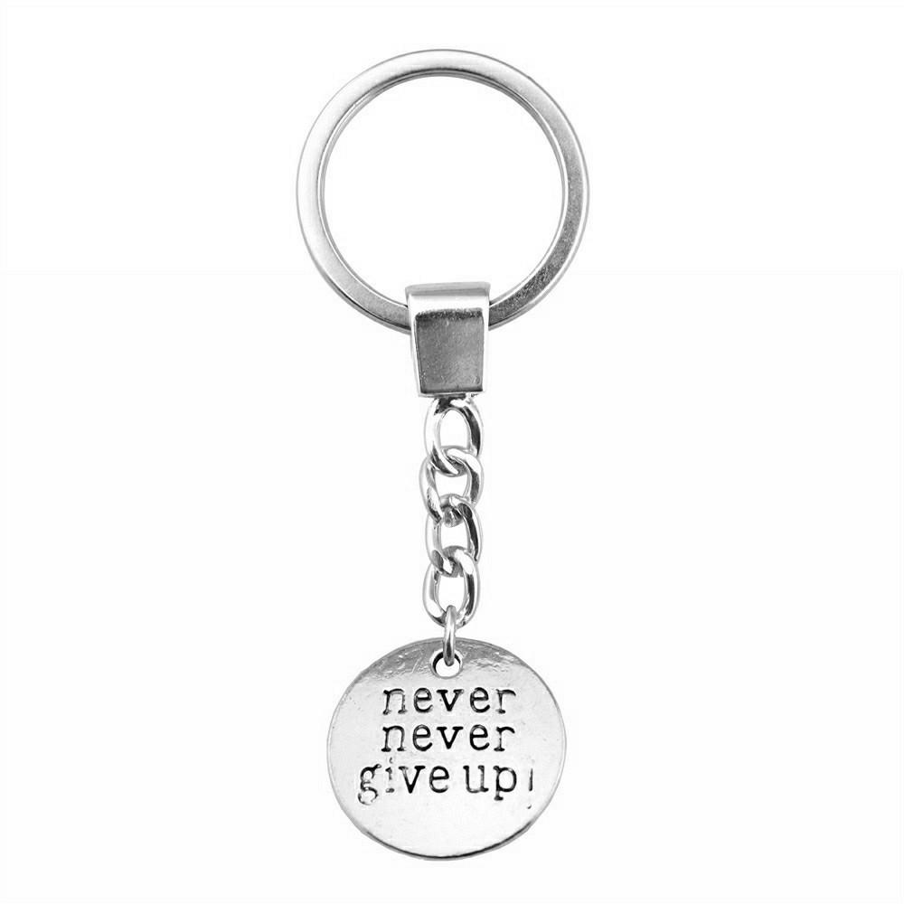 OM Symbol Letter Keychain Tags Yoga Themed Charm Key Holder 30mm Ring