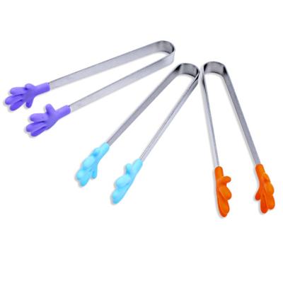 Small Palm Stainless Steel Silicone Sugar Tong Food Clip Clamp Home Kitchen Tool