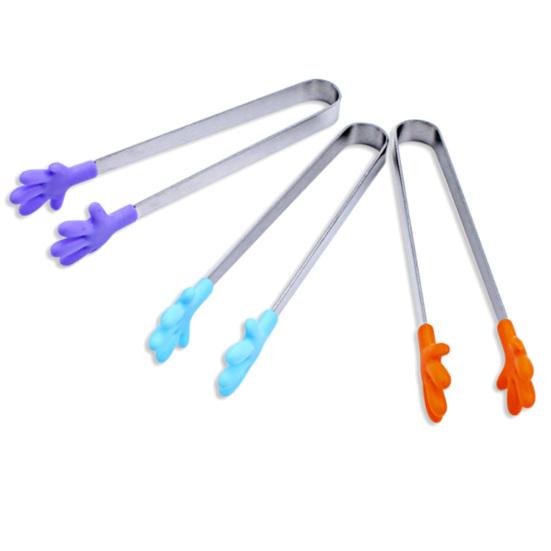 Kleine Palm Edelstahl Silikon Zucker Tong Lebensmittel Clip Clamp Home Küche Werkzeug