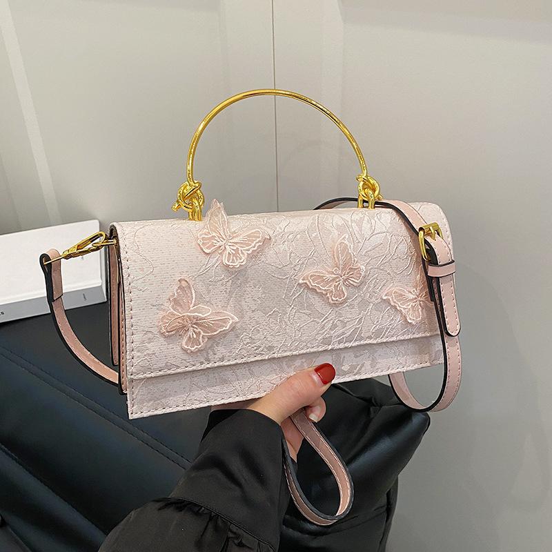 New Niche Design Butterfly Love Flower Small Square Bag Versatile Western-style Chain Handbag Crossbody Bag