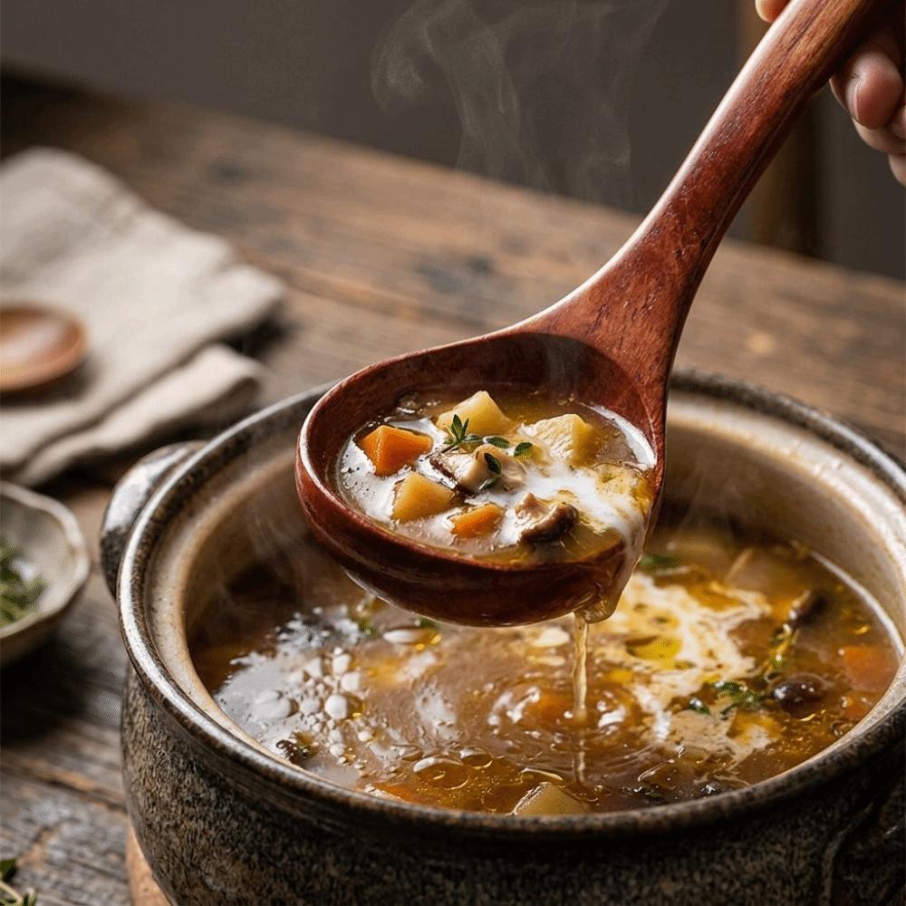 Smooth Burr-free Soup Spoon Anti-scald Handle Porridge Scoop Serving Ladle Porridge Serving