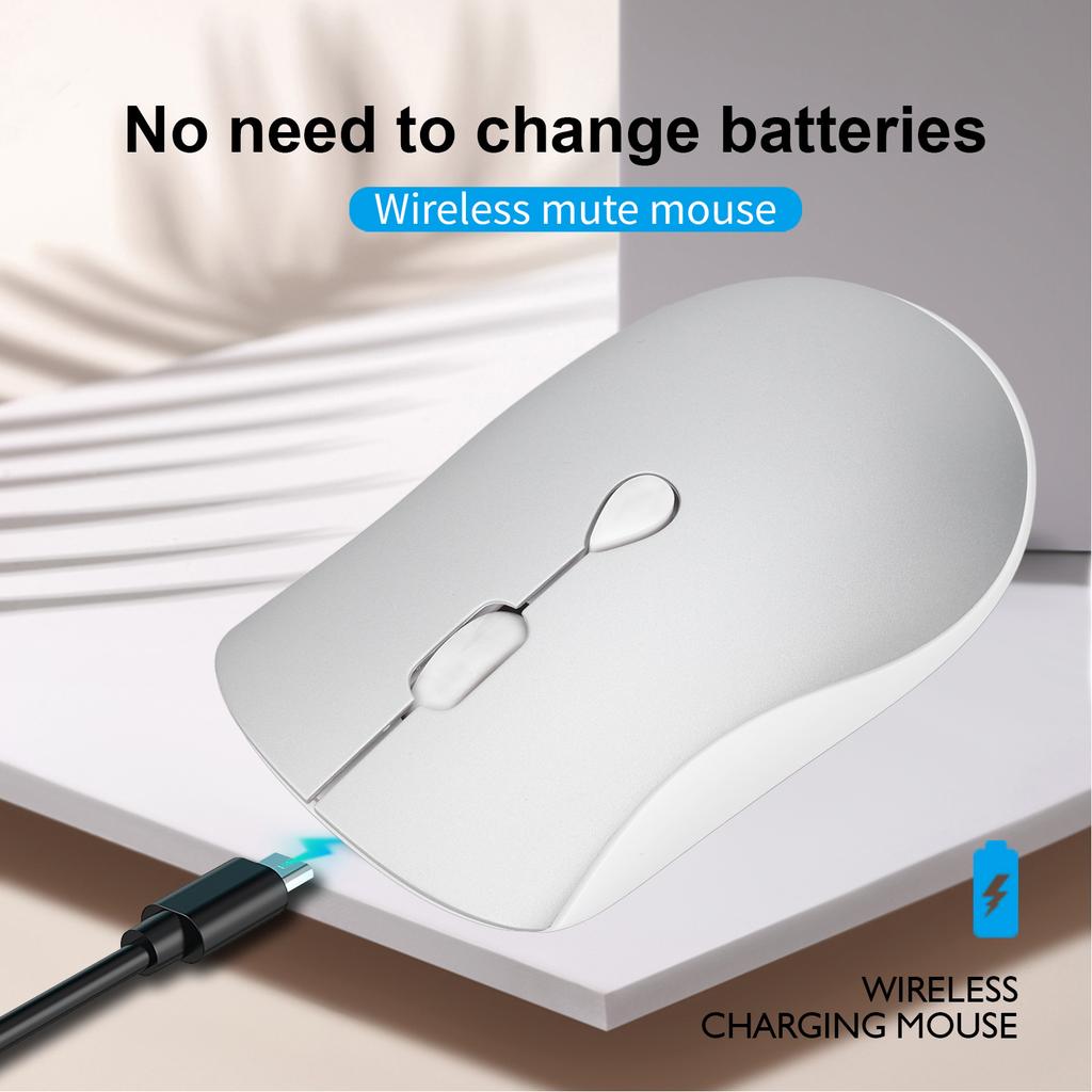 2.4G Wireless Portable Optical Mouse 3 Levels DPI Rechargeable Slim Silent Mouse with USB Receiver for Notebook PC Laptop