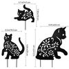 MrMrKura Gardening Goods Cat Metal Garden Ornament Plate Cat Garden Figurine Garden Ornament Openwork Iron Outdoor Garden Object Gardening Supplies