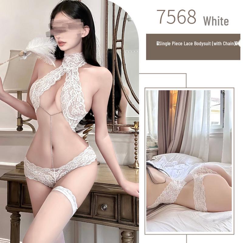 Pure Desire Spitzen-Halter-Body: Sexy Reizwäsche-Set mit offenem Schritt für kleine Oberweiten