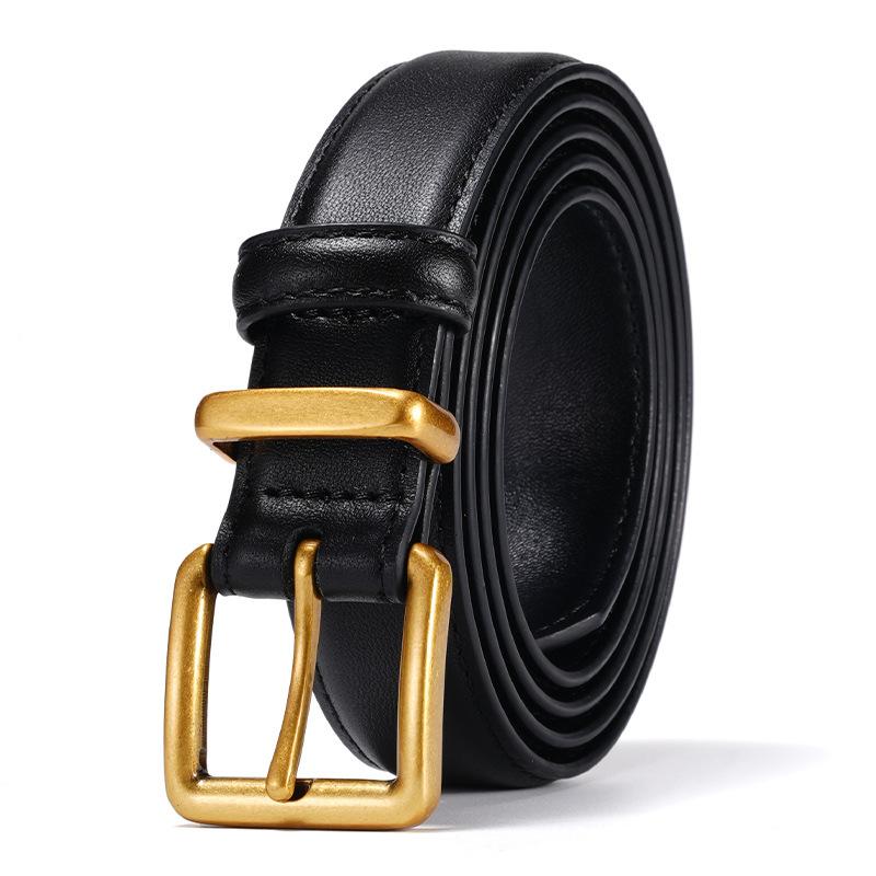 High-end Leather Belt for Women New Top Layer Cowhide Versatile Belt Decoration with Jeans Belt