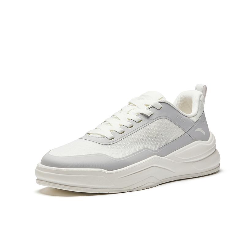 Anta Gel Bounce V12026 Summer Board Shoes Men Shoes Cloud-Gray Ivory-White 912628003-2