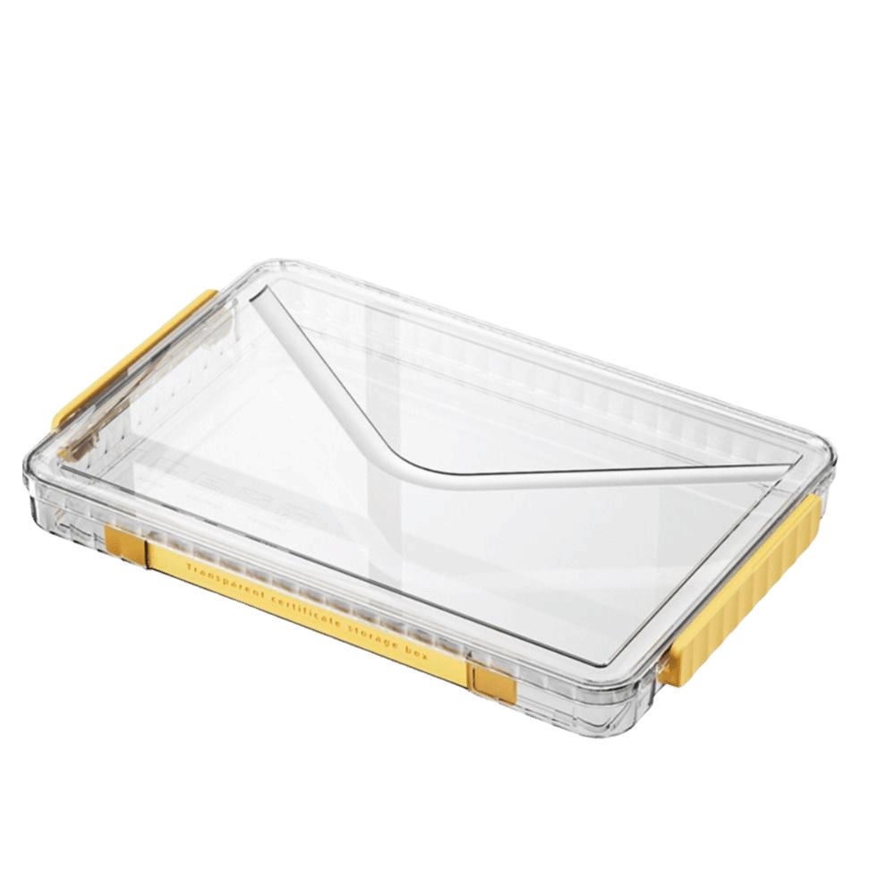 Transparent Desktop Paper Storage Box Dust Proof Card Holder Case File Document Organizer  Contract