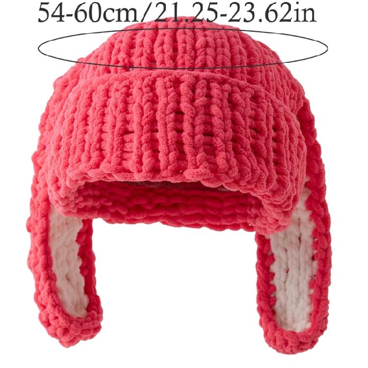 Warm Ear Hat with Ear Pullover Cap Cartoon Rabbit Ears Beanies Lovely Colorful Winter Plush Hat for Casual Wear