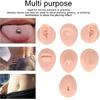 Soft Silicone Flexible Model Body Part, Silicone Nose Tongue Mouth Eye Navel Ear Model Fake Ear with 2 Base for Piercing Practice Acupuncture and