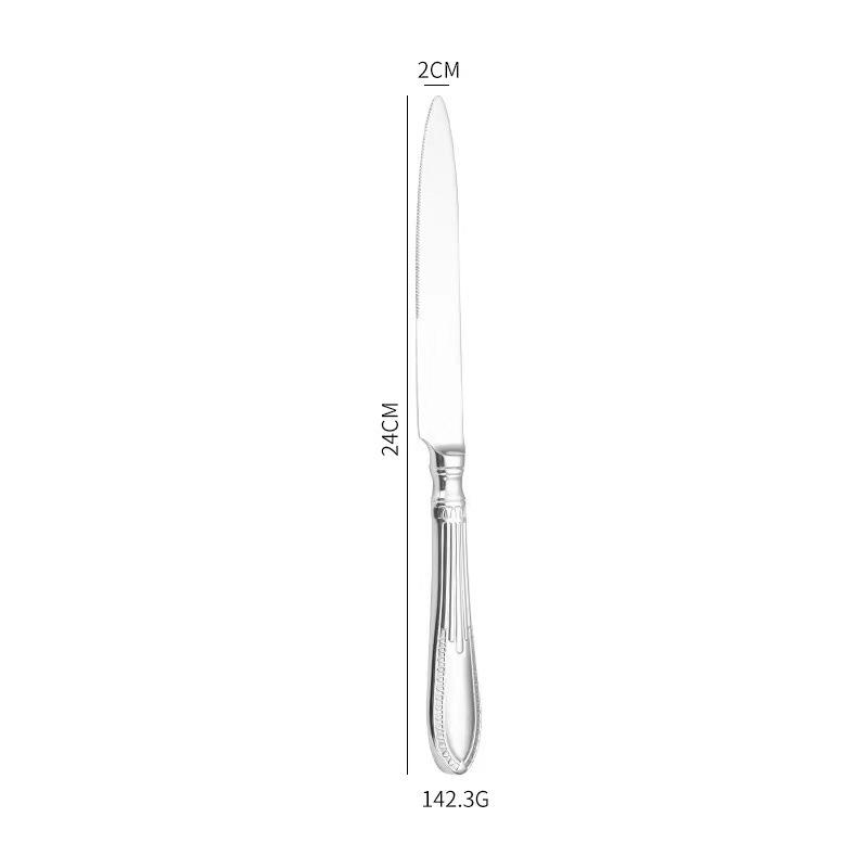 304 Stainless Steel Lace Pattern European Cutlery Set: Elegant Knives, Forks, and Spoons for Hotels and Homes