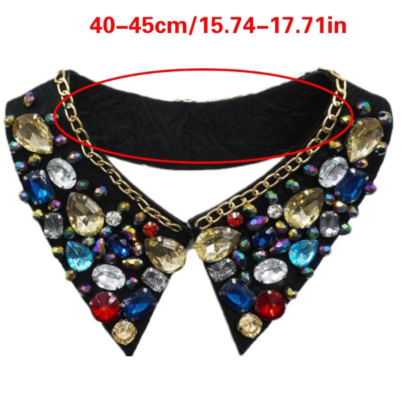 Metal Studded False Collar for Women Girl Detachable Collar Lapel Blouse Top Clothing Accessory Casual Decorative Collar