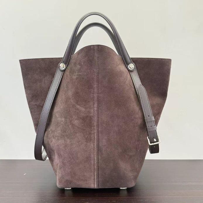 Best-selling Women's Magie Basket Bag: Genuine Leather, Frosted Finish, Large Capacity, High-End Shoulder and Underarm Style