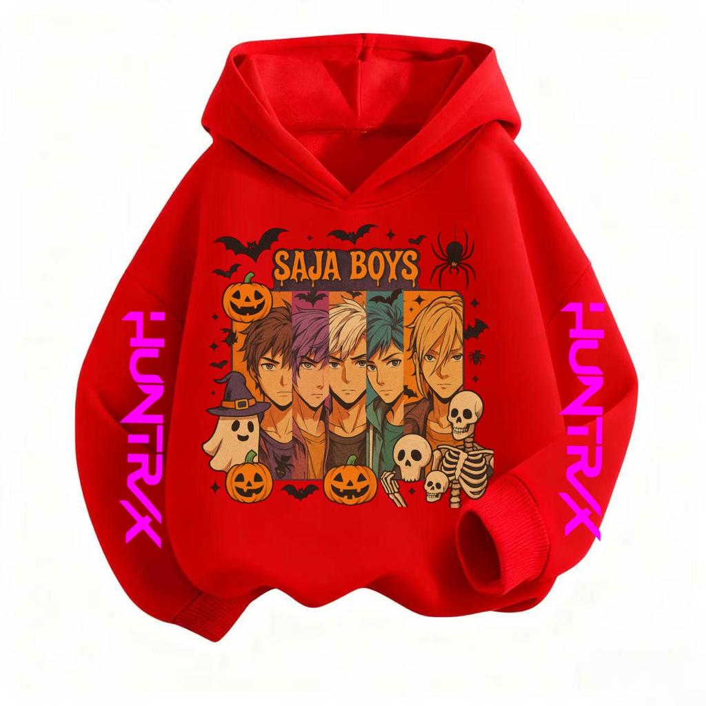 Halloween Boy Print Hoodie, Children's Fashion Pullover, Children's Top, K-pop Demon Hunter Hoodie, Boys and Girls Long Sleeved